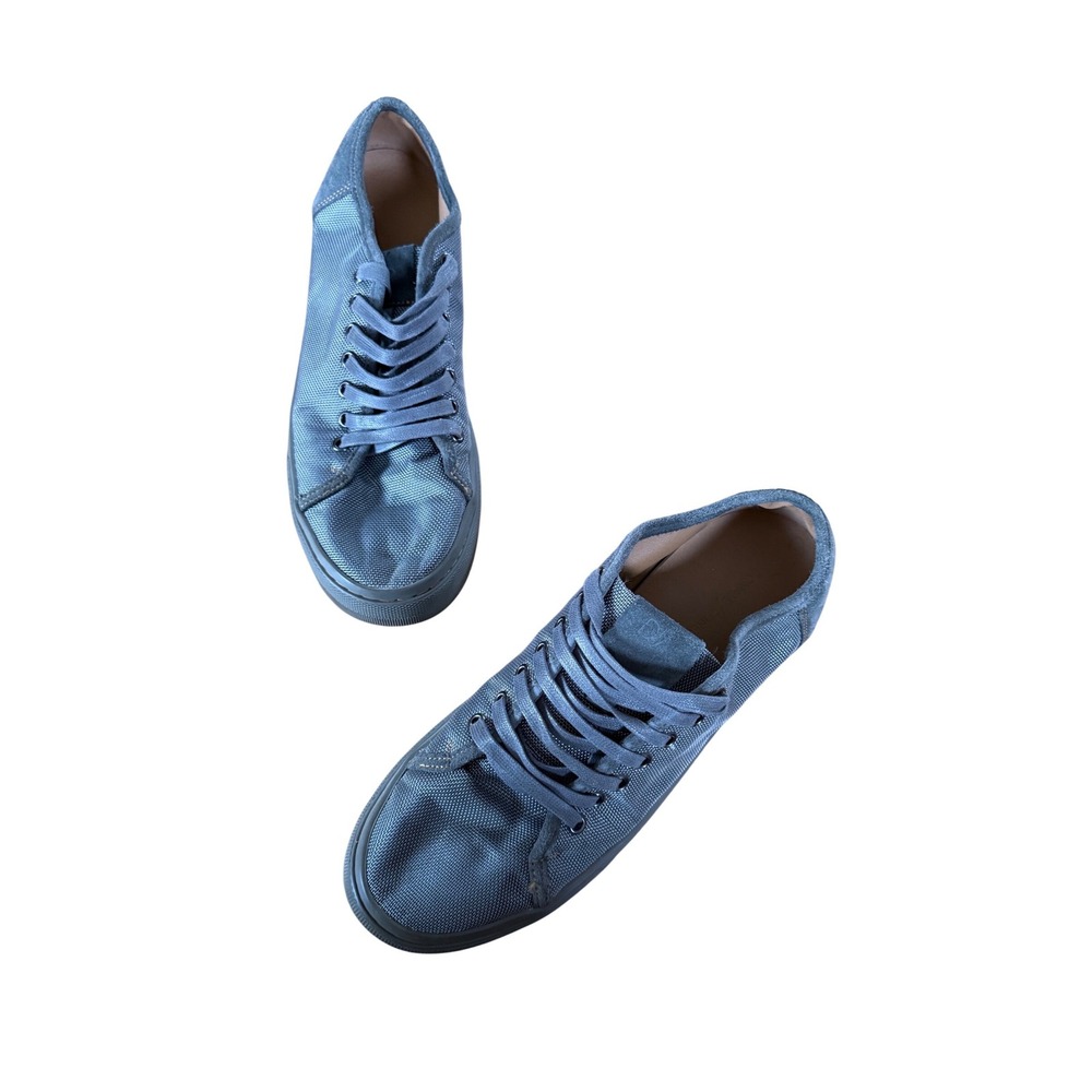 Donald Pliner Dan Mens Shoe Blue Canvas Low Top‎ Comfort Lace Up Sneaker